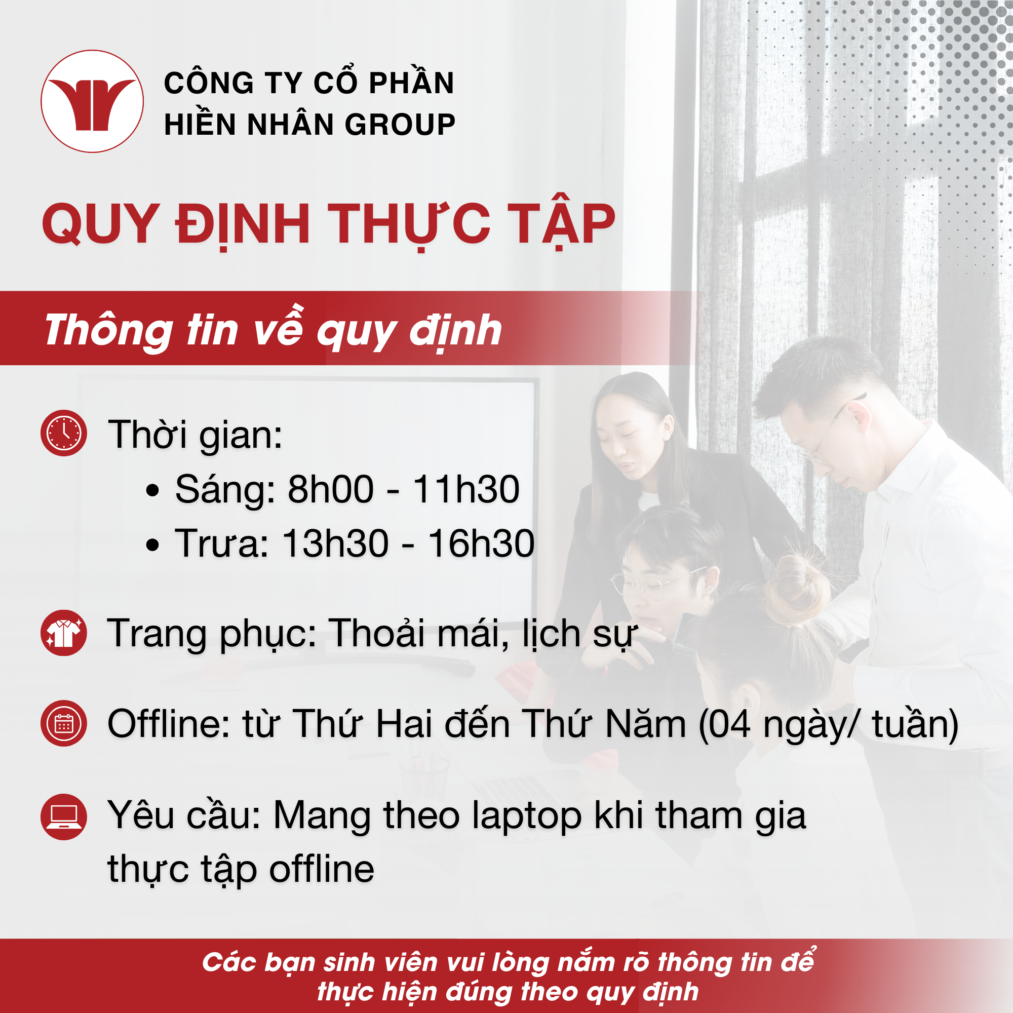 Quy định khi tham gia thực tập