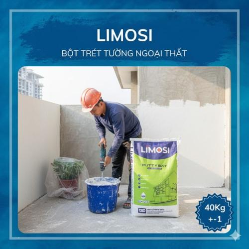 Sẵn Sàng Cho Lớp Sơn Phủ Hoàn Hảo: Bột Trét Ngoại Thất LIMOSI 40kg – Mua Ngay, Thi Công Nhanh!